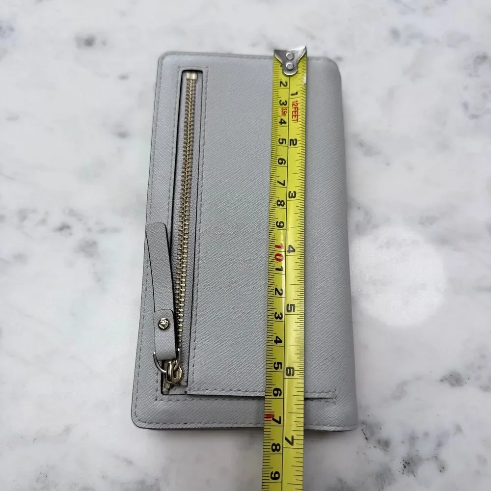 KATE SPADE NEW YORK Wallet Newbury Lane Stacy Slim Leather Bifold Gray
